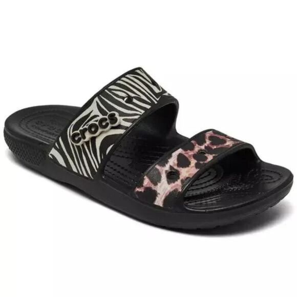 Crocs Classic Animal Remix Two-Strap Slide Sandals Men's Size 14 Shoes NEW